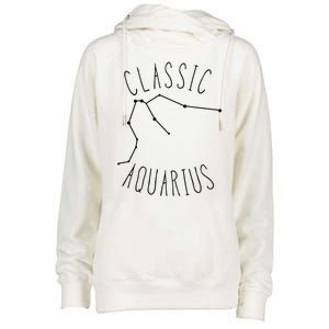 Classic Aquarius Constellation / Aquarius Astrology Quote Gift Womens Funnel Neck Pullover Hood