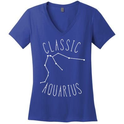 Classic Aquarius Constellation / Aquarius Astrology Quote Gift Women's V-Neck T-Shirt