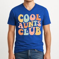 Cool Aunt Club Mothers Day For Auntie Funny Family Matching Great Gift V-Neck T-Shirt