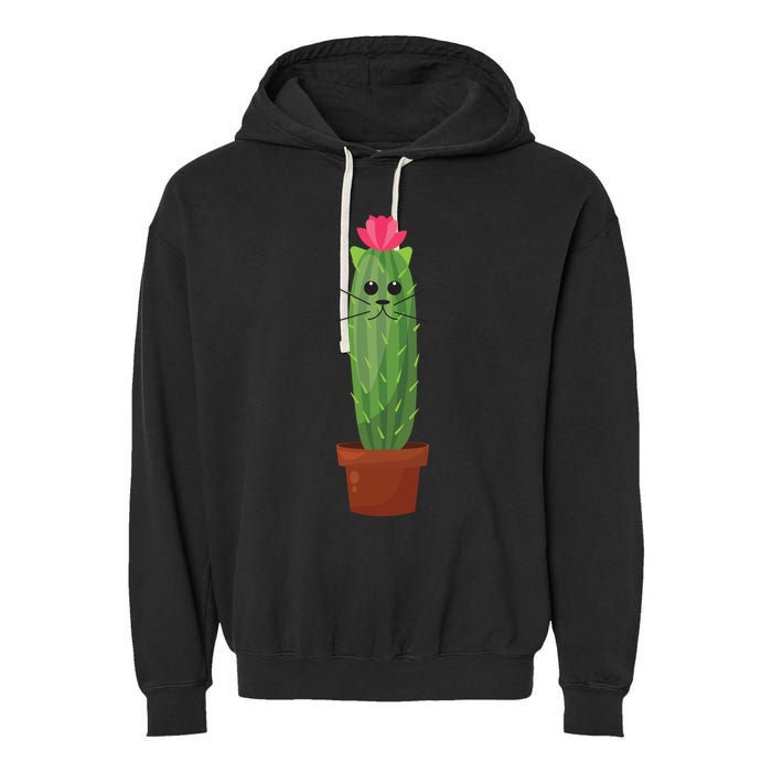 Catus: Funny Cat Cactus Garment-Dyed Fleece Hoodie