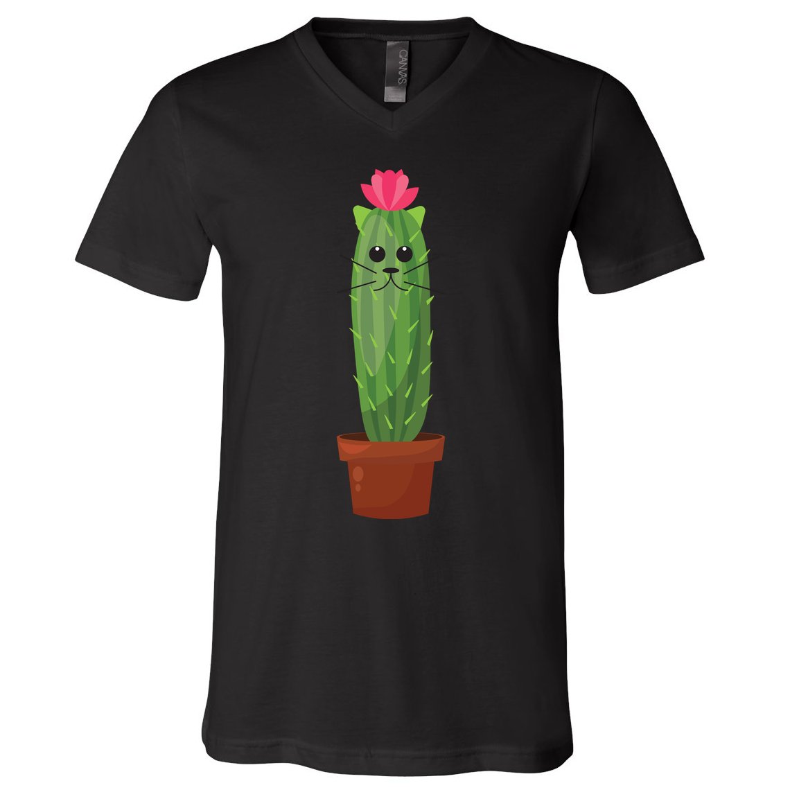 Catus: Funny Cat Cactus V-Neck T-Shirt