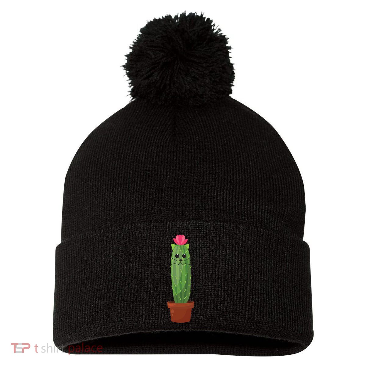 Catus: Funny Cat Cactus Pom Pom 12in Knit Beanie