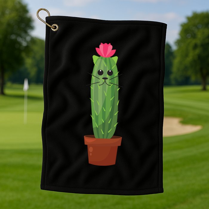 Catus: Funny Cat Cactus Golf Towel