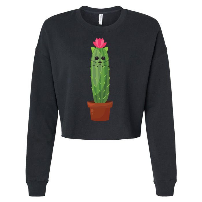 Catus: Funny Cat Cactus Cropped Pullover Crew