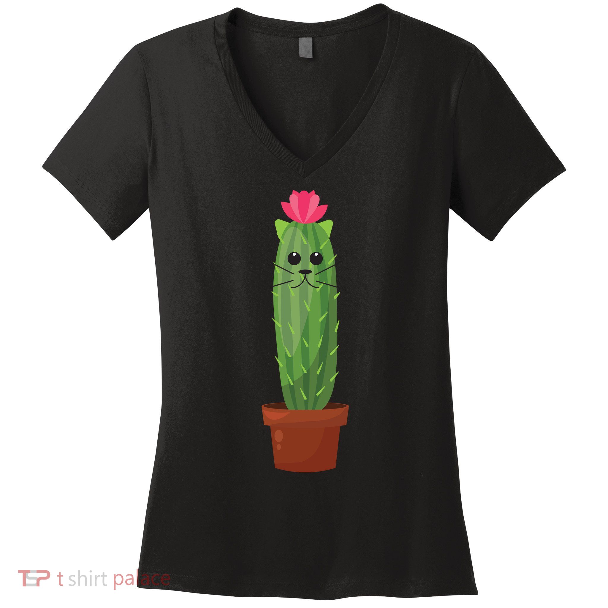 Catus: Funny Cat Cactus Women's V-Neck T-Shirt