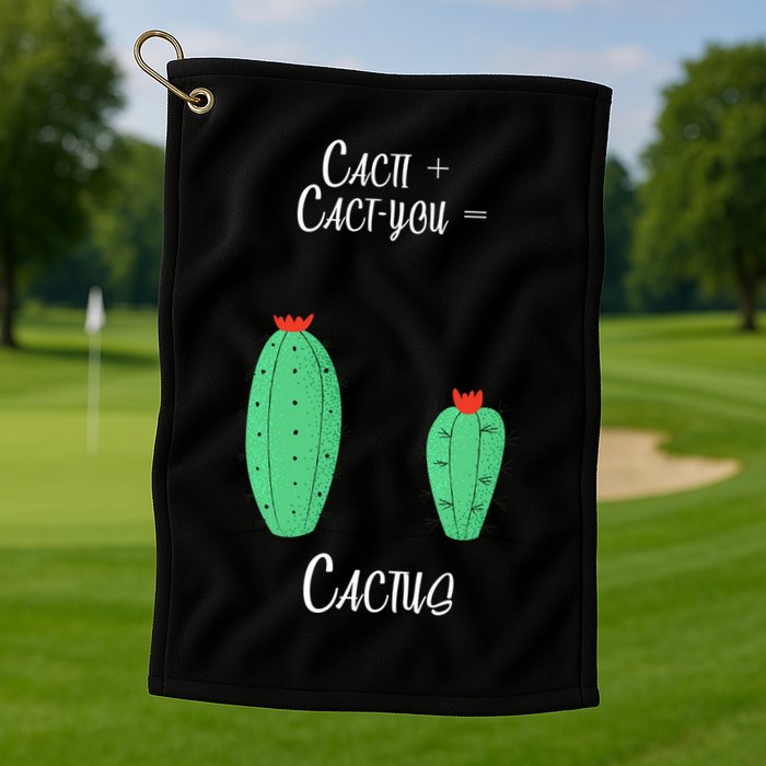 Cacti Cact-You Equals Cactus Golf Towel
