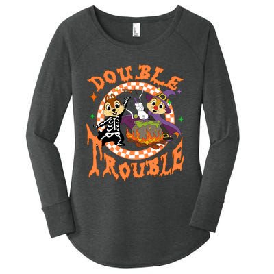 Chip And Dale Double Funny Trouble Halloween Women's Perfect Tri Tunic Long Sleeve Shirt