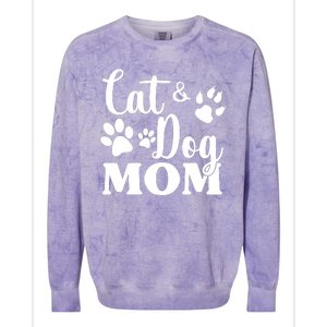 Cat And Dog Mom Animal Lover Colorblast Crewneck Sweatshirt