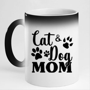 Cat And Dog Mom Animal Lover 11oz Black Color Changing Mug