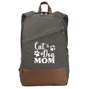 Cat And Dog Mom Animal Lover Cotton Canvas Backpack