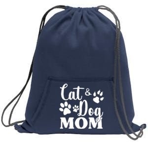 Cat And Dog Mom Animal Lover Sweatshirt Cinch Pack Bag