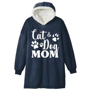 Cat And Dog Mom Animal Lover Hooded Wearable Blanket