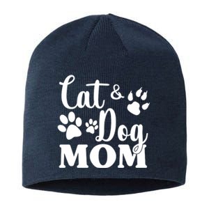 Cat And Dog Mom Animal Lover Sustainable Beanie