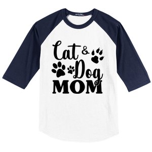 Cat And Dog Mom Animal Lover Baseball Sleeve Shirt