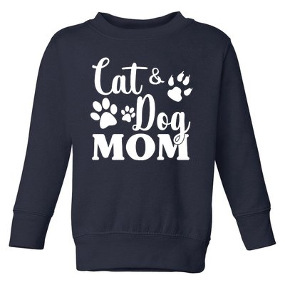 Cat And Dog Mom Animal Lover Toddler Sweatshirt