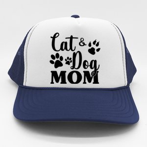 Cat And Dog Mom Animal Lover Trucker Hat