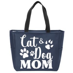 Cat And Dog Mom Animal Lover Zip Tote Bag