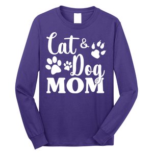 Cat And Dog Mom Animal Lover Long Sleeve Shirt