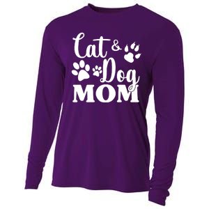 Cat And Dog Mom Animal Lover Cooling Performance Long Sleeve Crew