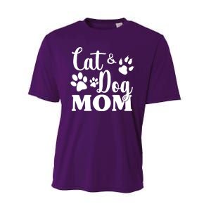 Cat And Dog Mom Animal Lover Performance Sprint T-Shirt