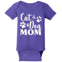 Cat And Dog Mom Animal Lover Baby Bodysuit