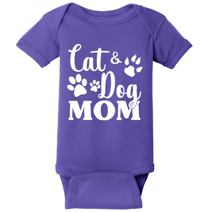 Cat And Dog Mom Animal Lover Baby Bodysuit