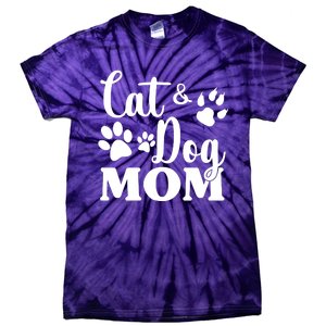 Cat And Dog Mom Animal Lover Tie-Dye T-Shirt