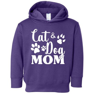 Cat And Dog Mom Animal Lover Toddler Hoodie