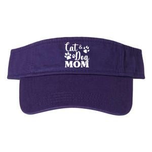 Cat And Dog Mom Animal Lover Valucap Bio-Washed Visor