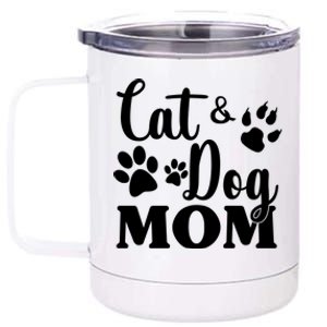 Cat And Dog Mom Animal Lover 12 oz Stainless Steel Tumbler Cup