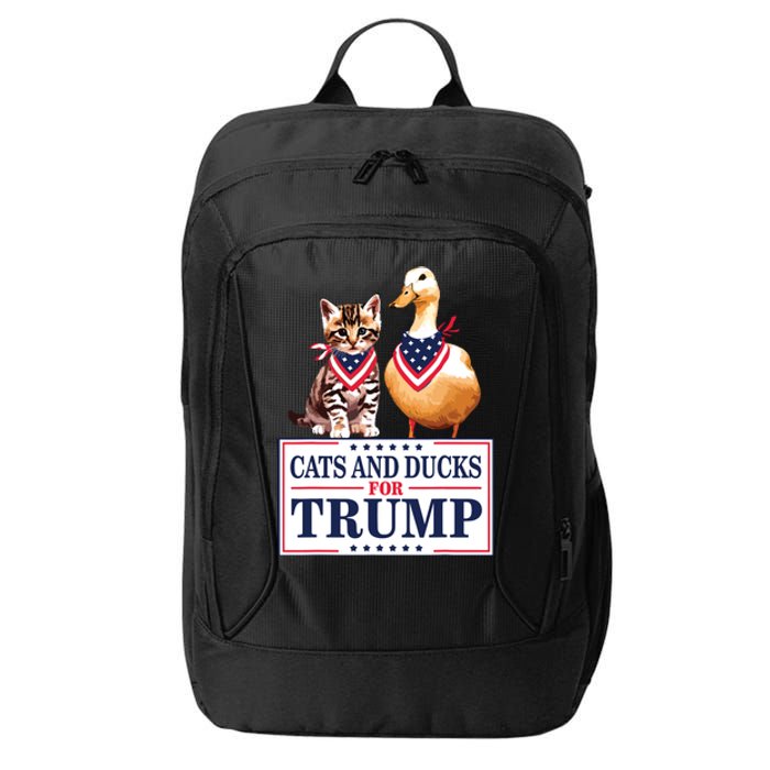 Cats And Ducks For Trump 2024 Kittens And Ducks For Trump City Backpack