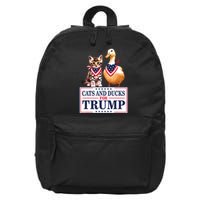 Cats And Ducks For Trump 2024 Kittens And Ducks For Trump 16 in Basic Backpack