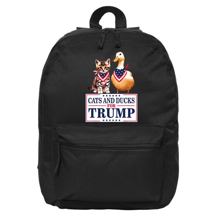 Cats And Ducks For Trump 2024 Kittens And Ducks For Trump 16 in Basic Backpack