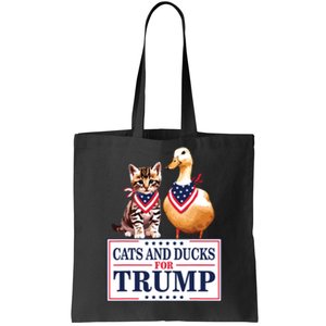 Cats And Ducks For Trump 2024 Kittens And Ducks For Trump Tote Bag