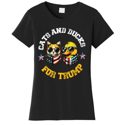 Cats And Ducks For Trump President 2024 Trump Vance 2024 Women's T-Shirt