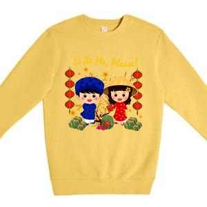 Cute Ao Dai Viet Nam Vietnamese New Year Li Xi Me Gift Premium Crewneck Sweatshirt