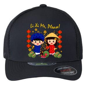 Cute Ao Dai Viet Nam Vietnamese New Year Li Xi Me Gift Flexfit Unipanel Trucker Cap