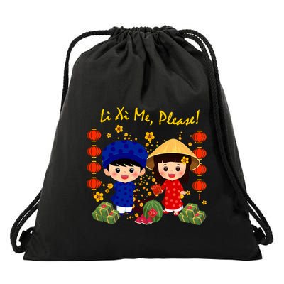 Cute Ao Dai Viet Nam Vietnamese New Year Li Xi Me Gift Drawstring Bag