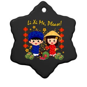 Cute Ao Dai Viet Nam Vietnamese New Year Li Xi Me Gift Ceramic Star Ornament