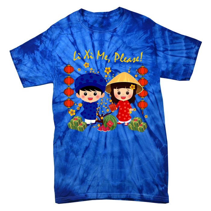 Cute Ao Dai Viet Nam Vietnamese New Year Li Xi Me Gift Tie-Dye T-Shirt