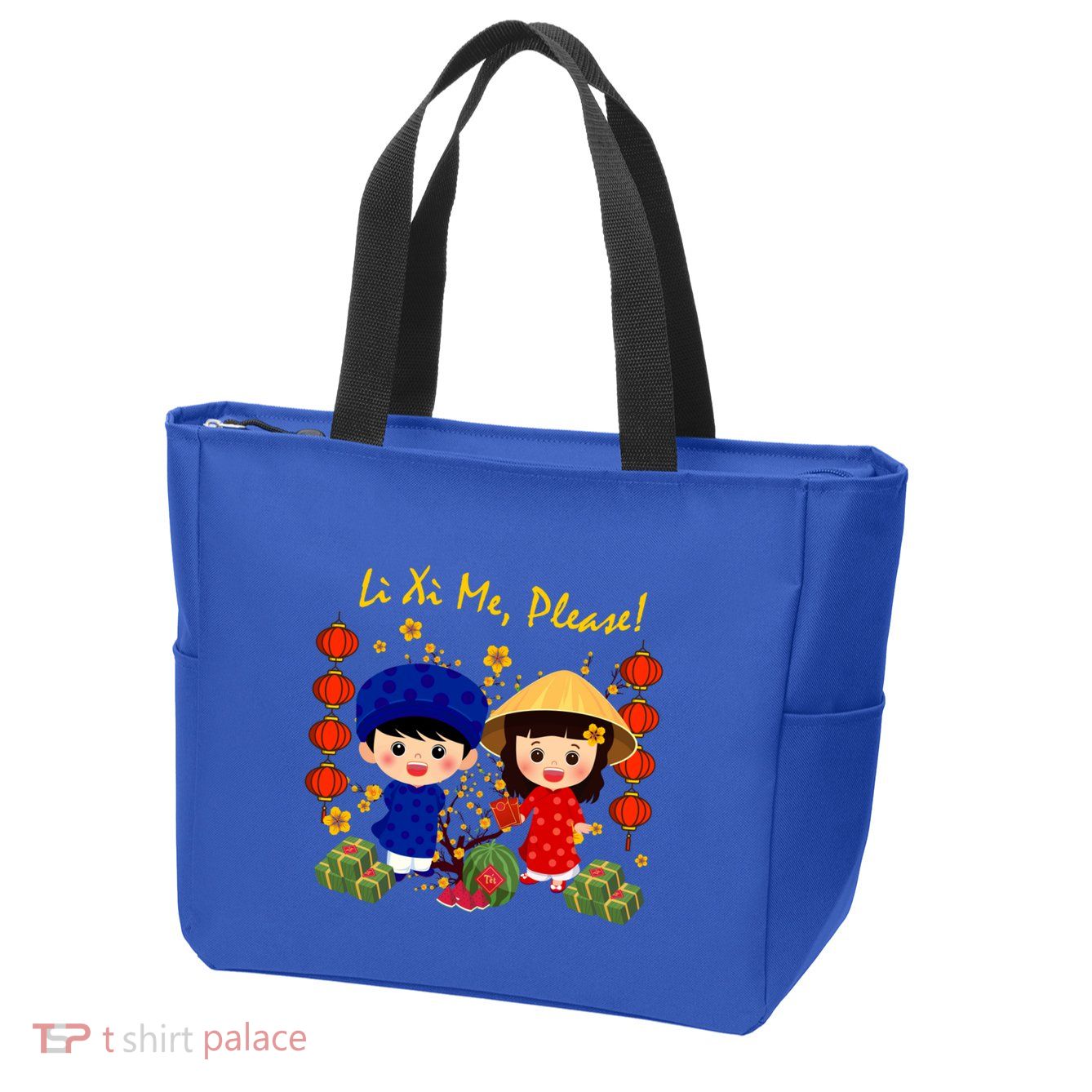 Cute Ao Dai Viet Nam Vietnamese New Year Li Xi Me Gift Zip Tote Bag