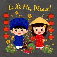 Cute Ao Dai Viet Nam Vietnamese New Year Li Xi Me Gift Vector Backpack