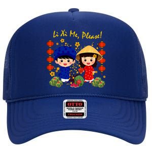 Cute Ao Dai Viet Nam Vietnamese New Year Li Xi Me Gift High Crown Mesh Back Trucker Hat