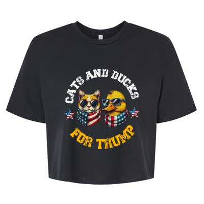 Cats And Ducks For Trump President 2024 Trump Vance 2024 Bella+Canvas Jersey Crop Tee