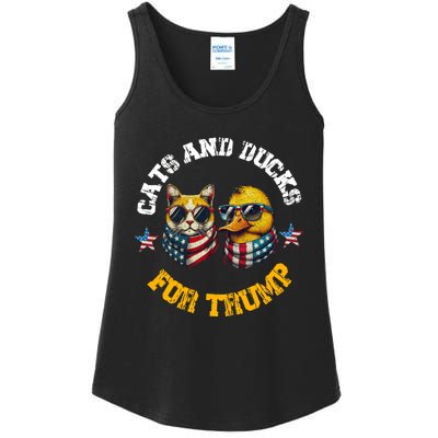 Cats And Ducks For Trump President 2024 Trump Vance 2024 Ladies Essential Tank