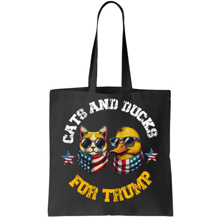 Cats And Ducks For Trump President 2024 Trump Vance 2024 Tote Bag