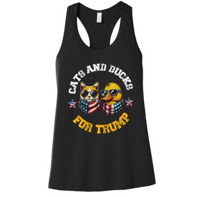 Cats And Ducks For Trump President 2024 Trump Vance 2024 Women's Racerback Tank