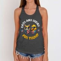 Cats And Ducks For Trump President 2024 Trump Vance 2024 Women's Knotted Racerback Tank