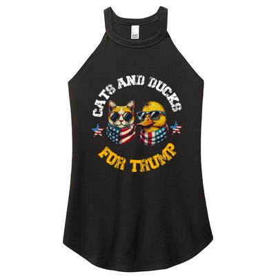 Cats And Ducks For Trump President 2024 Trump Vance 2024 Women's Perfect Tri Rocker Tank