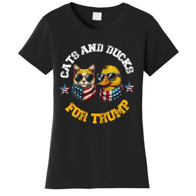 Cats And Ducks For Trump President 2024 Trump Vance 2024 Women's T-Shirt